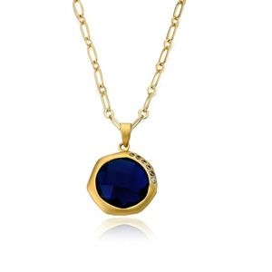 Multi-Faceted Blue Stone Pendant necklace